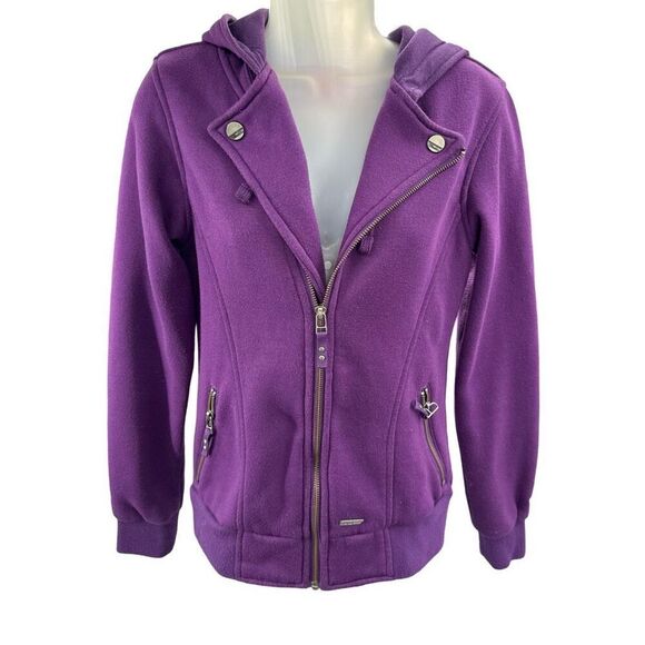 Sims Snowboarding Purple Moto Zip Hoodie Jacket Women’s Small Casual Streetwear - Picture 2 of 11